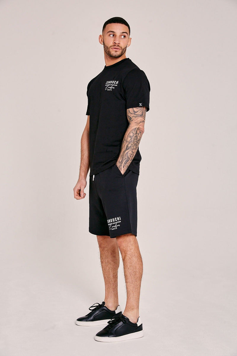 Men's Luxury 570s T-Shirt & Shorts Twin Set - Black