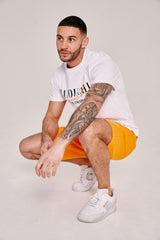 Signature 570s T-Shirt & Shorts Twin Set - White/Orange