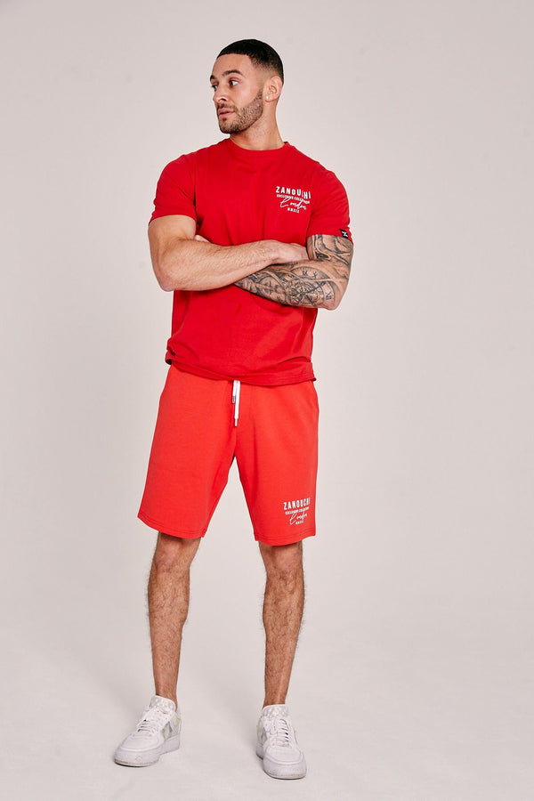 Men's Luxury 570s T-Shirt & Shorts Twin Set - Red