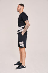 Men's Tape T-Shirt & Shorts Twin Set - Black