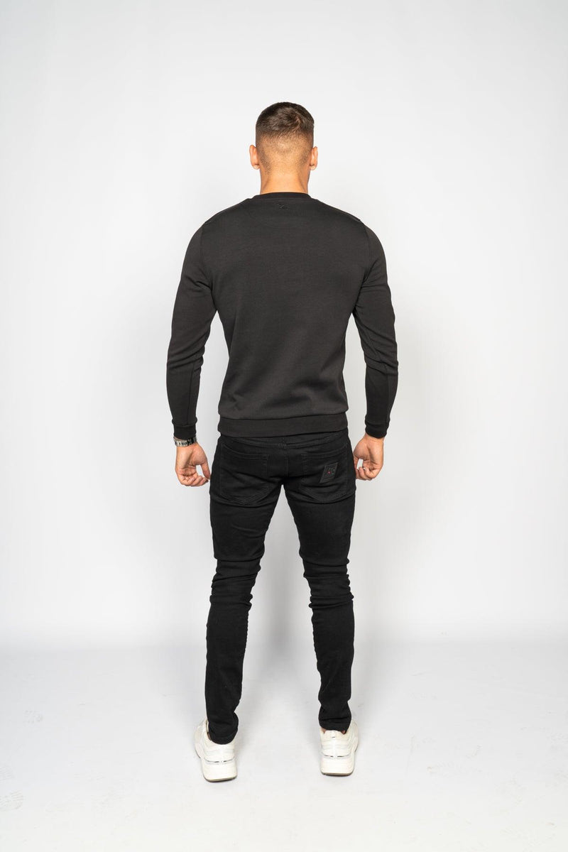 Zanouchi Allover Graphic Sweatshirt - Black