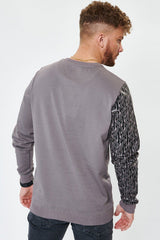 One Arm Print Sweatshirt - Grey