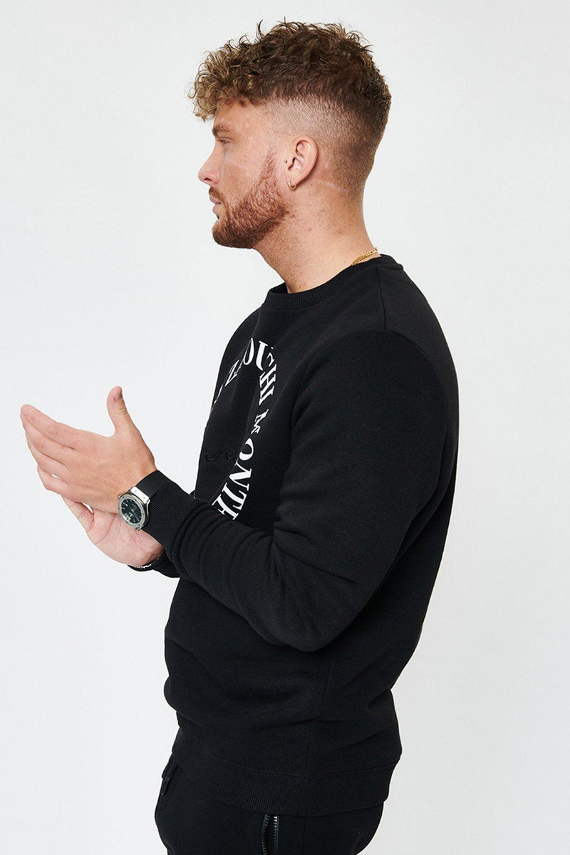 Men's Sweatshirt - Round Logo - Black - Monaco Ready | Zanouchi
